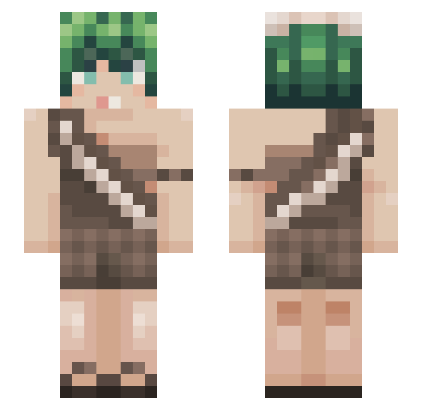 Thallassian Minecraft skin, front and back view
