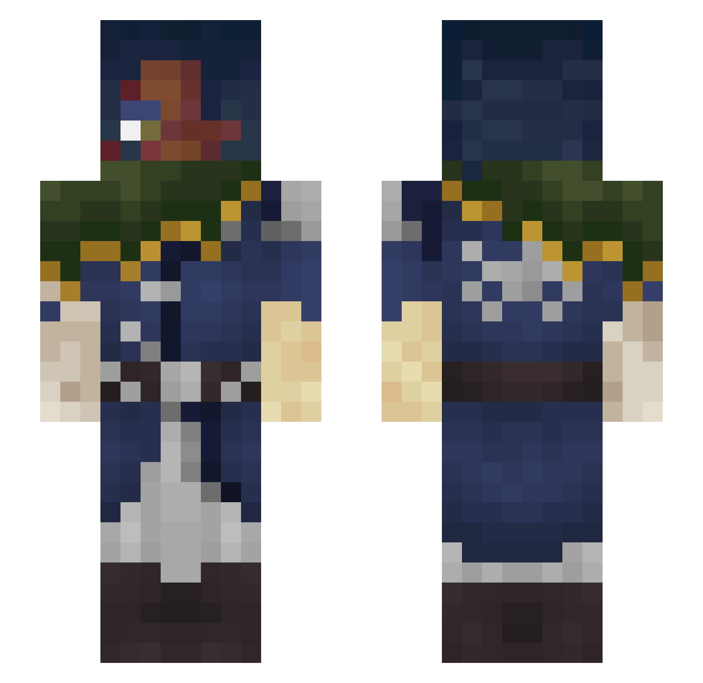 Poisson_Lotus Minecraft skin, front and back view