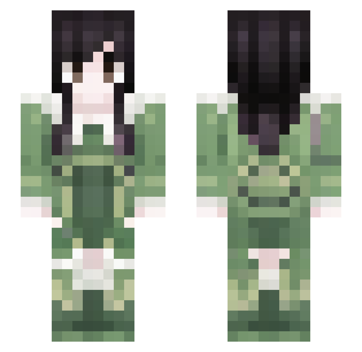 Mami_02 Minecraft skin, front and back view