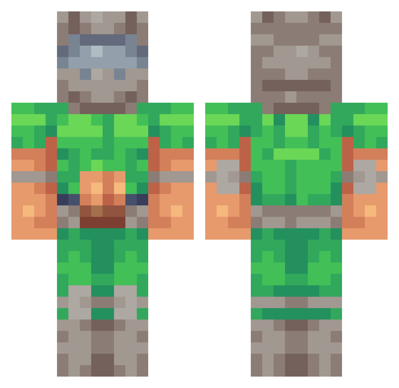 RubyMichaelDad Minecraft skin, front and back view