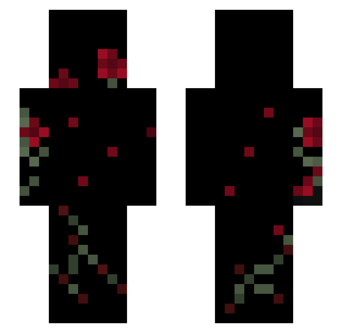 Kuzureru Minecraft skin, front and back view