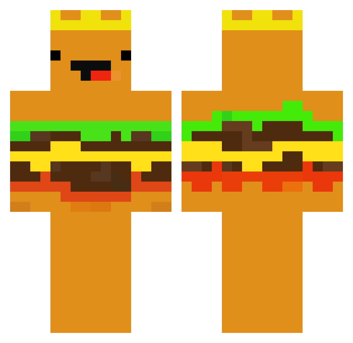 GustavPTorbian Minecraft skin, front and back view
