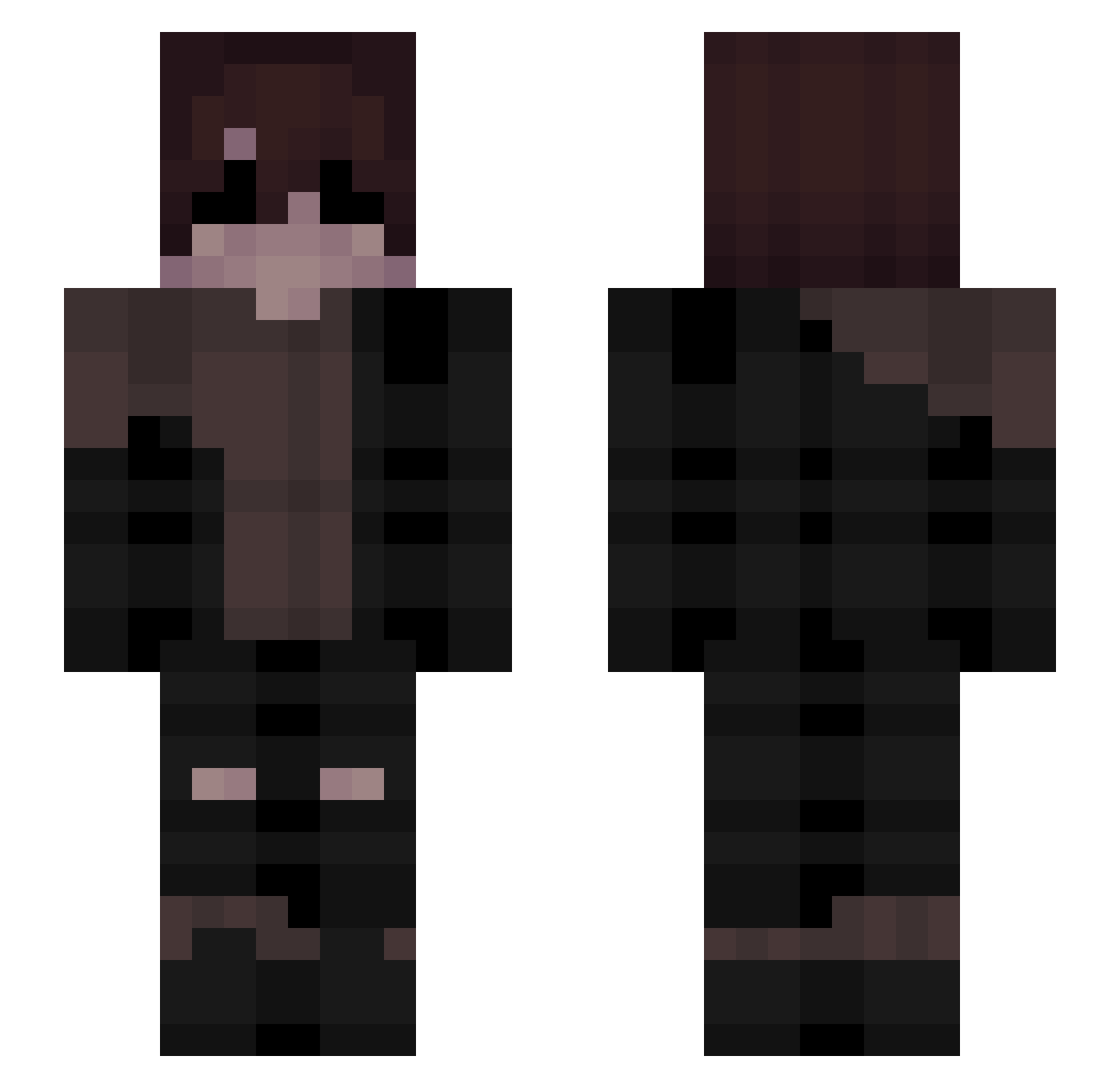 Jiynq Minecraft skin, front and back view