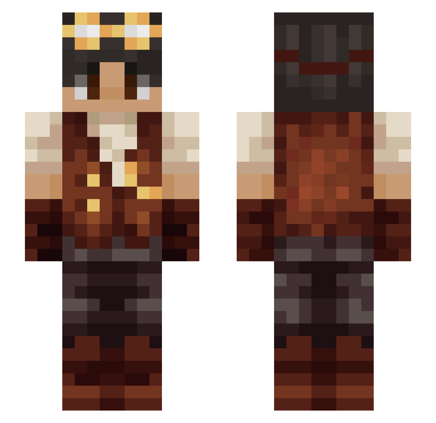 TyshaKB_ Minecraft skin, front and back view