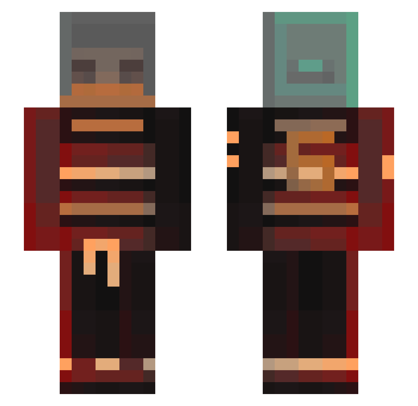 mlayi Minecraft skin, front and back view