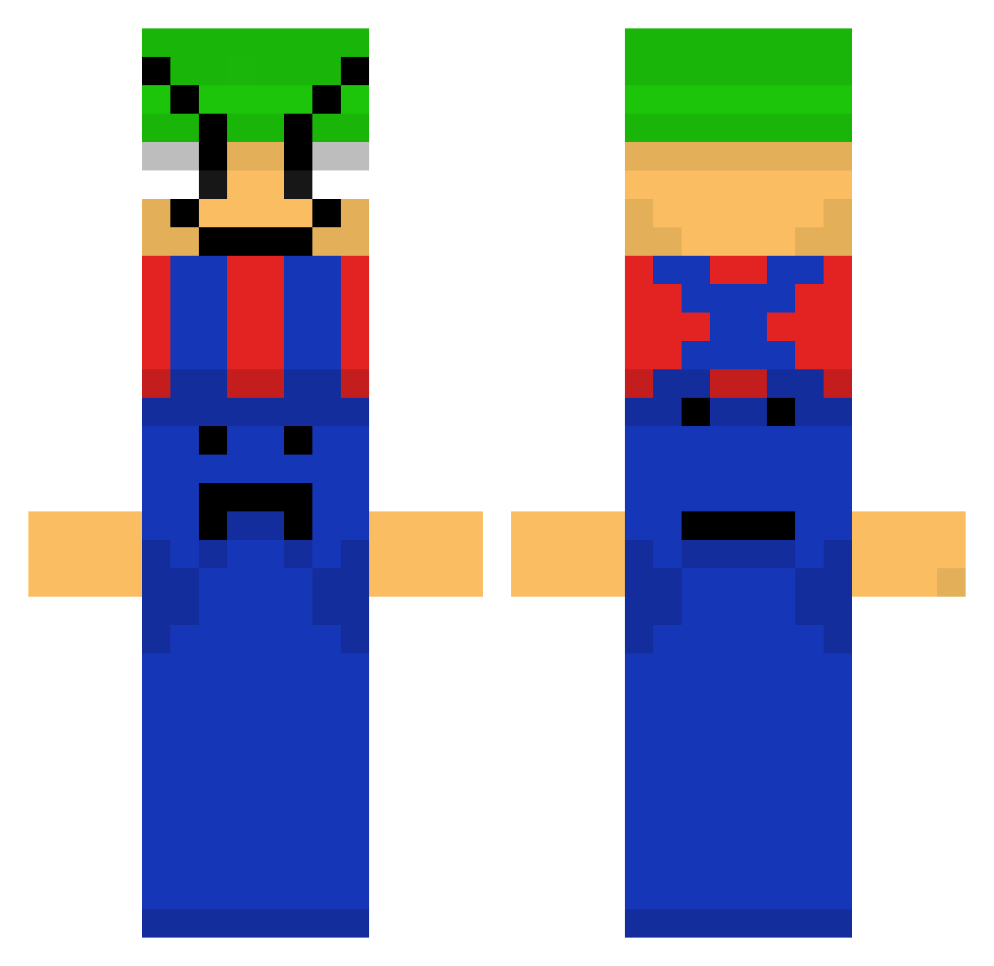 mcblockyattaaaaa Minecraft skin, front and back view