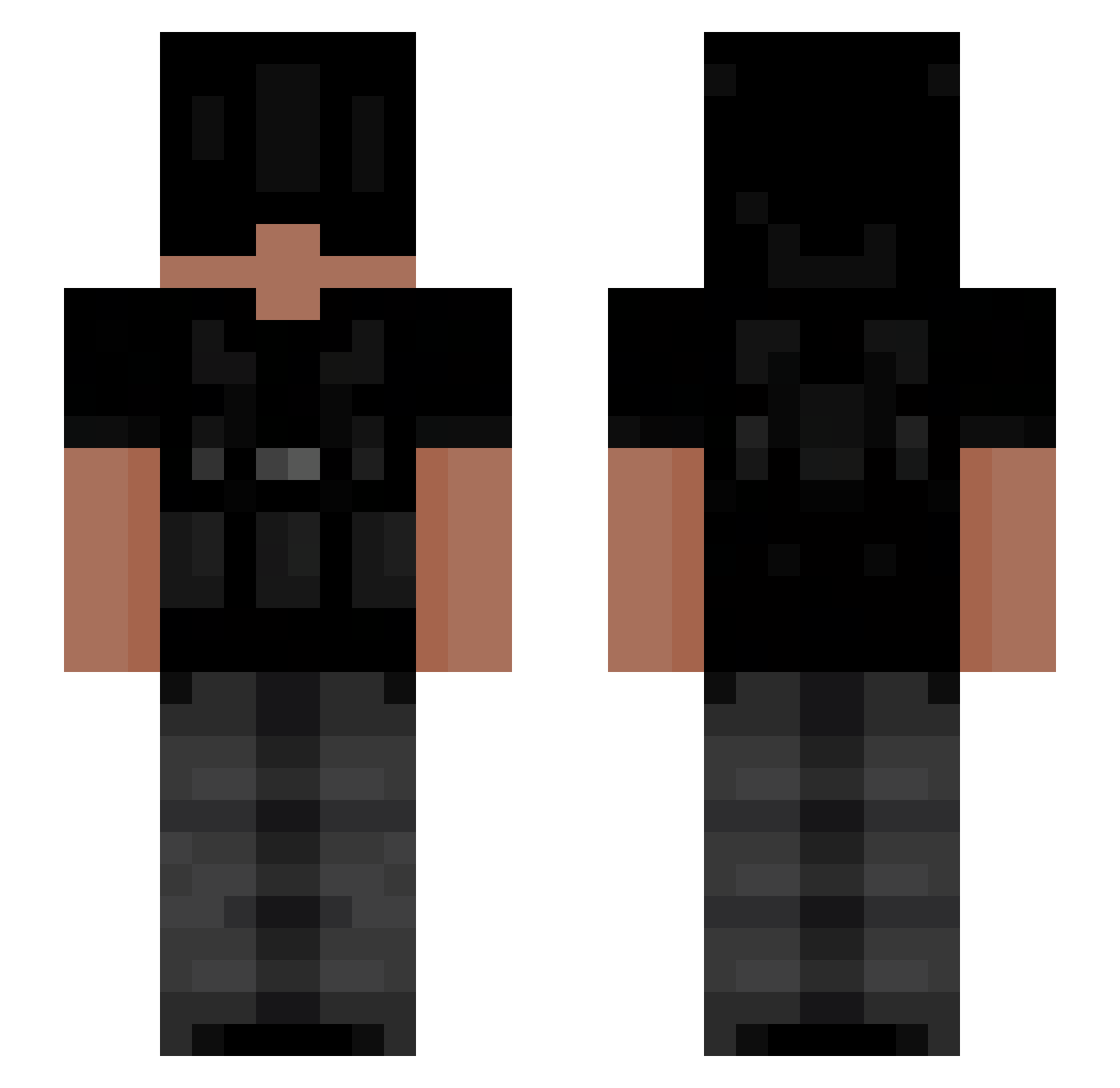 ShadowTie Minecraft skin, front and back view