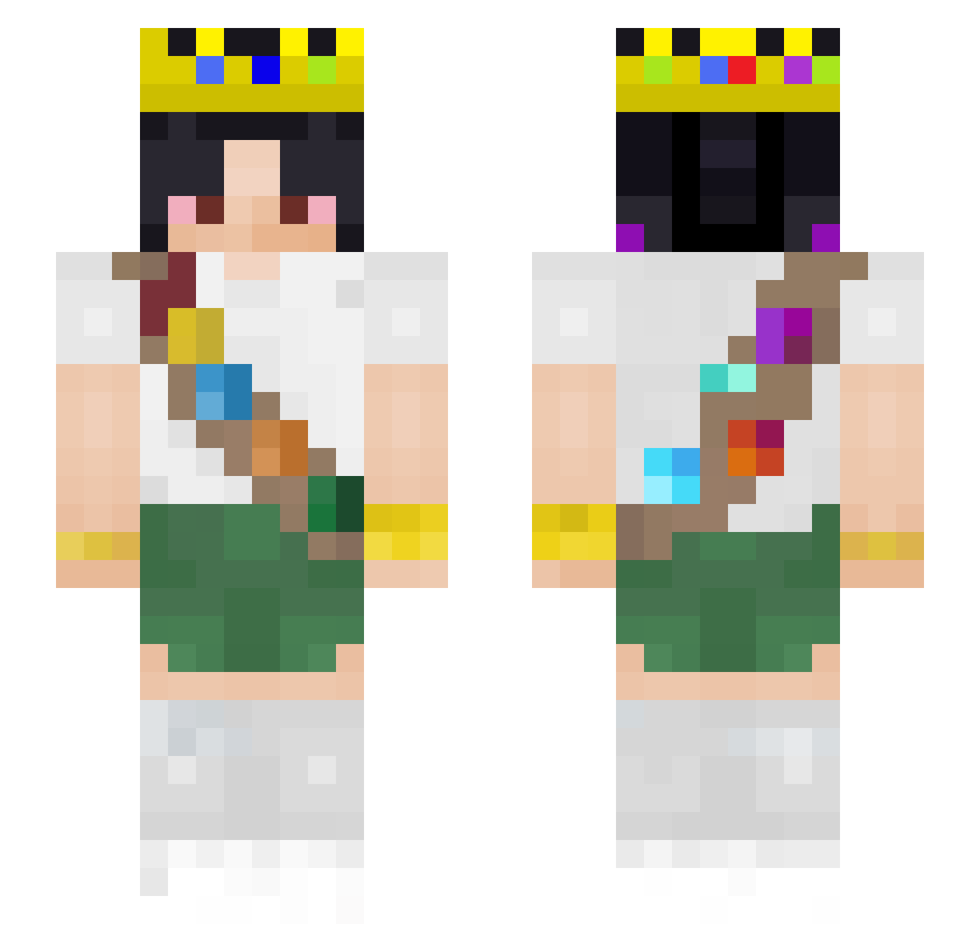 isaqel Minecraft skin, front and back view