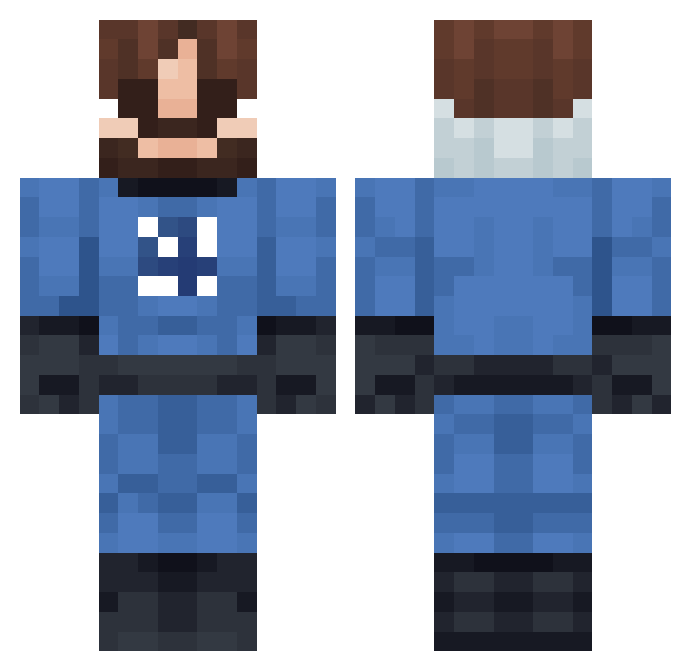 Marafty Minecraft skin, front and back view