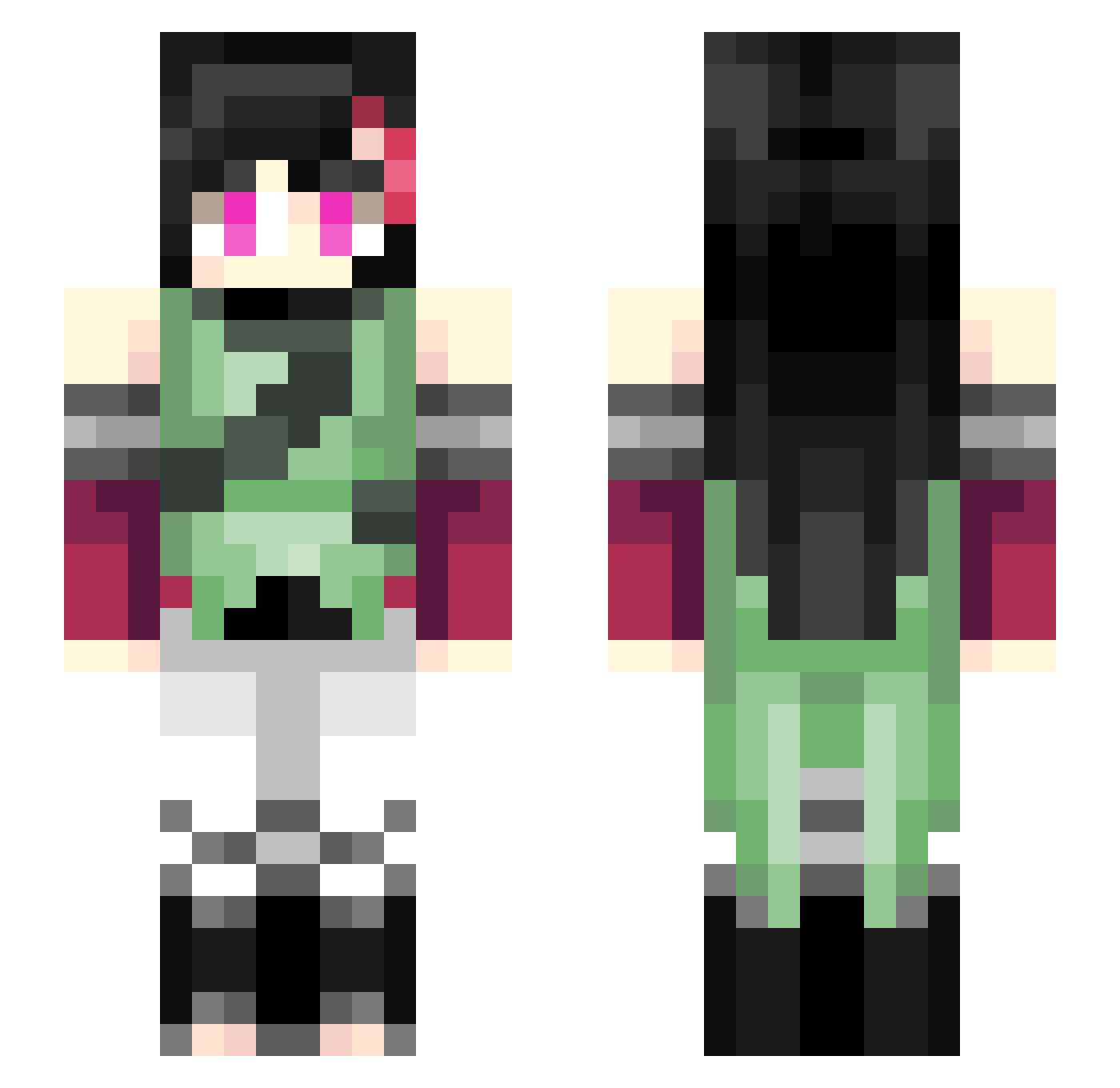 Klsw Minecraft skin, front and back view