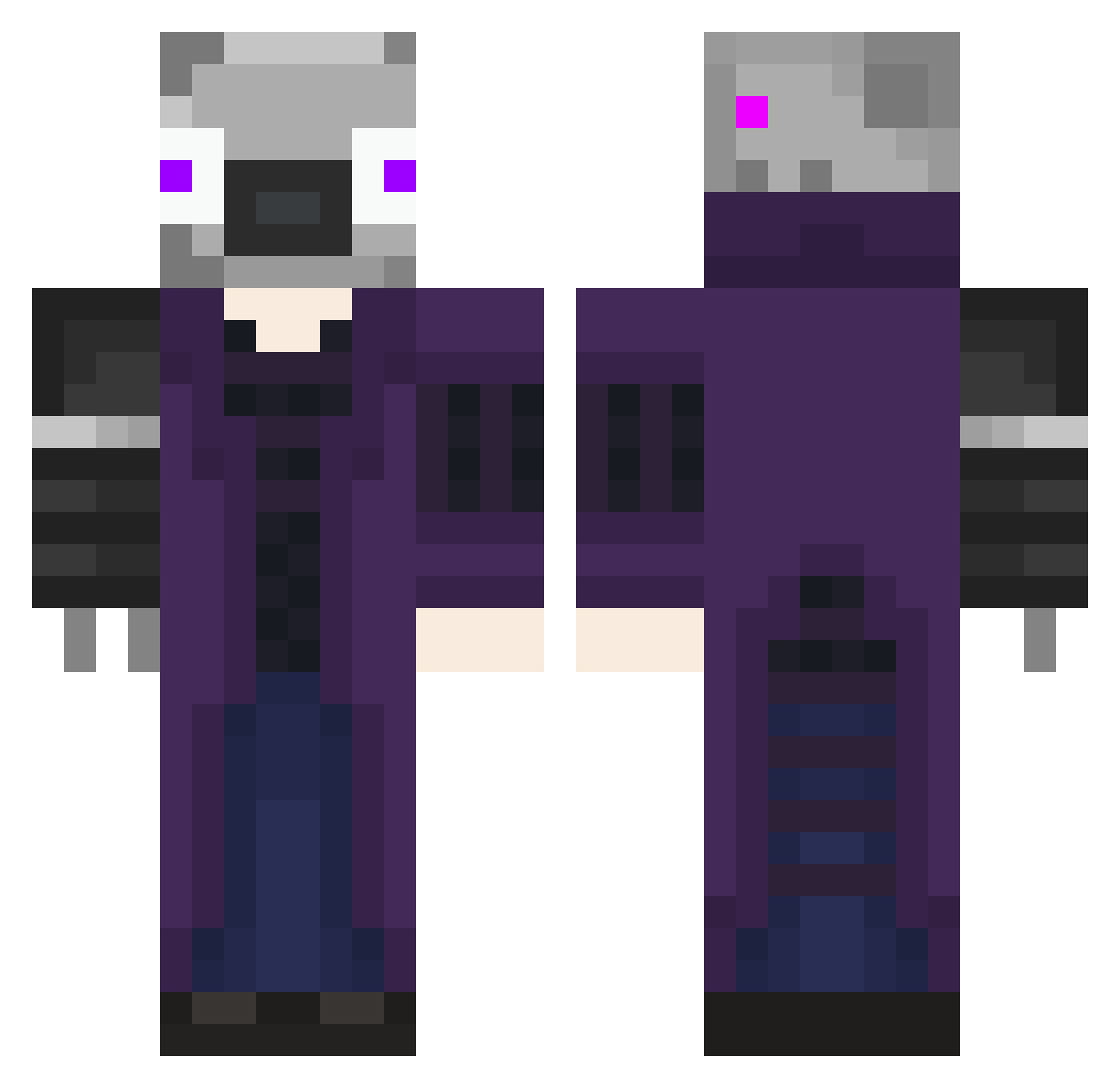 Just_A_Cam Minecraft skin, front and back view