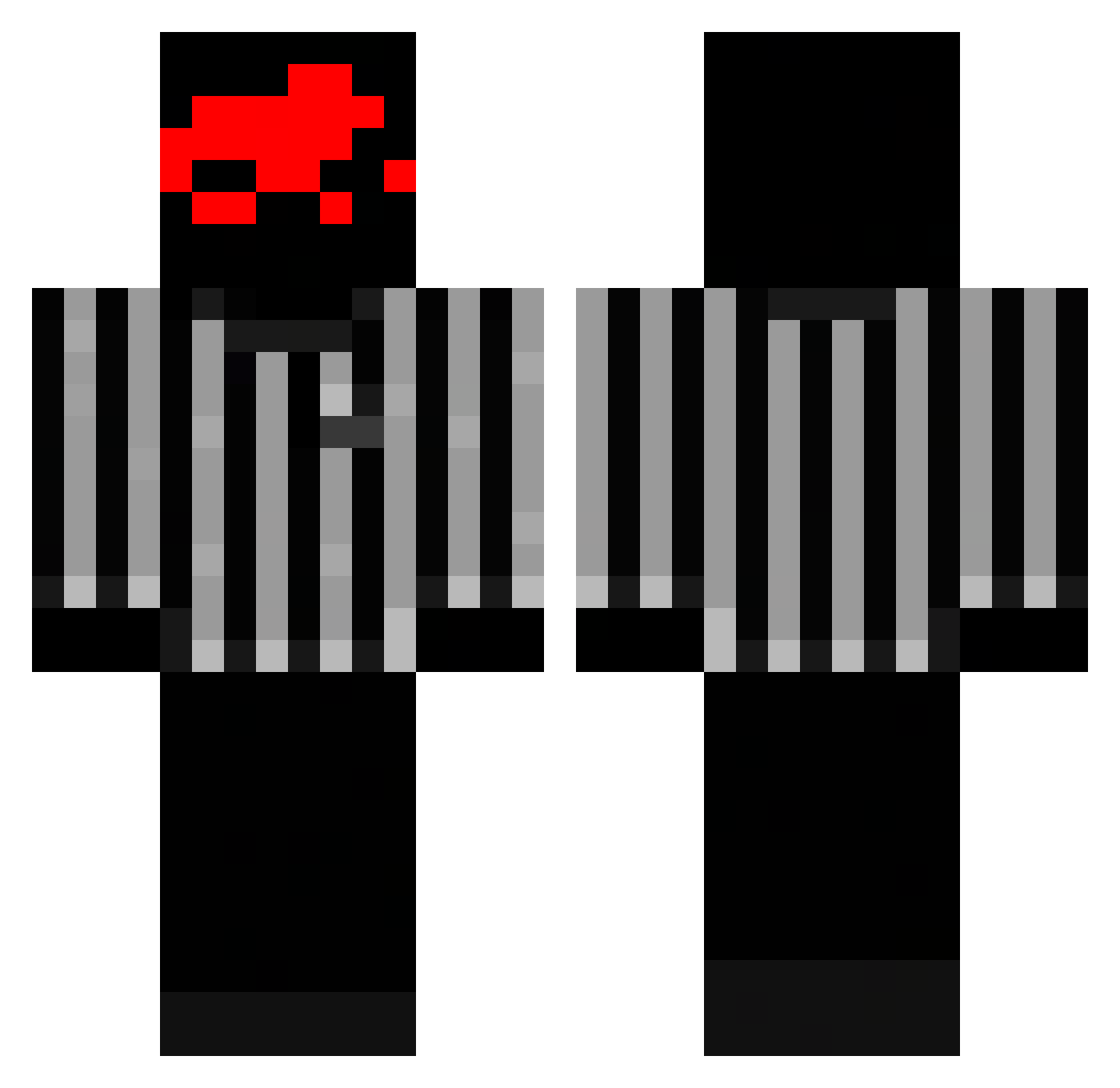 Ref Minecraft skin, front and back view