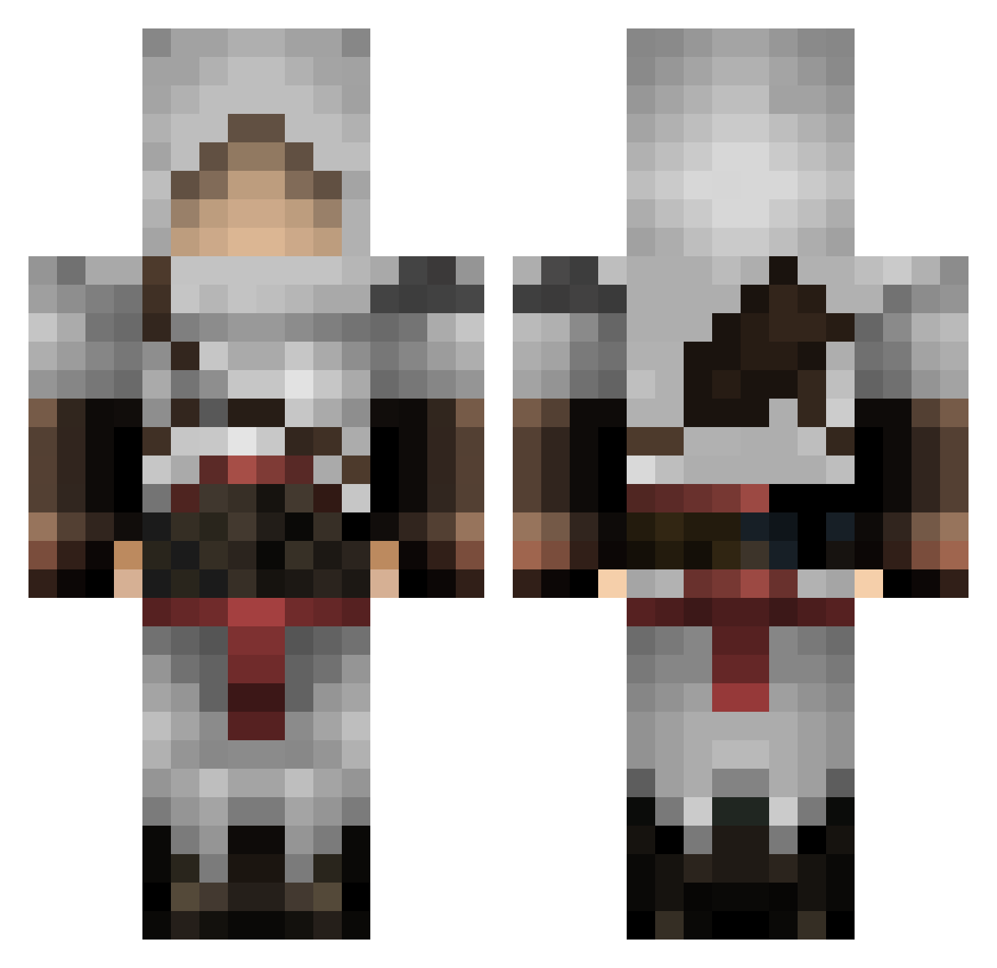 scopseTV Minecraft skin, front and back view