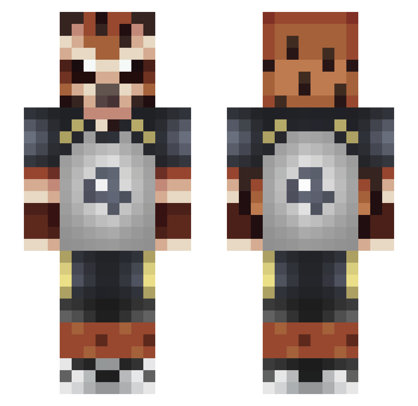 Yelkajor Minecraft skin, front and back view