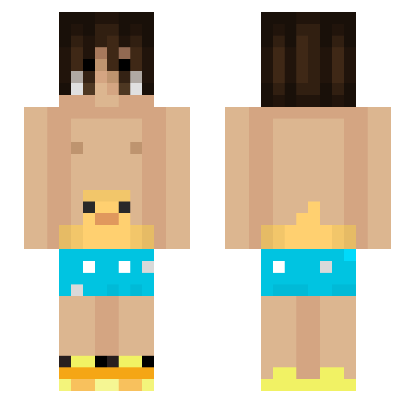 FumoPorritos Minecraft skin, front and back view