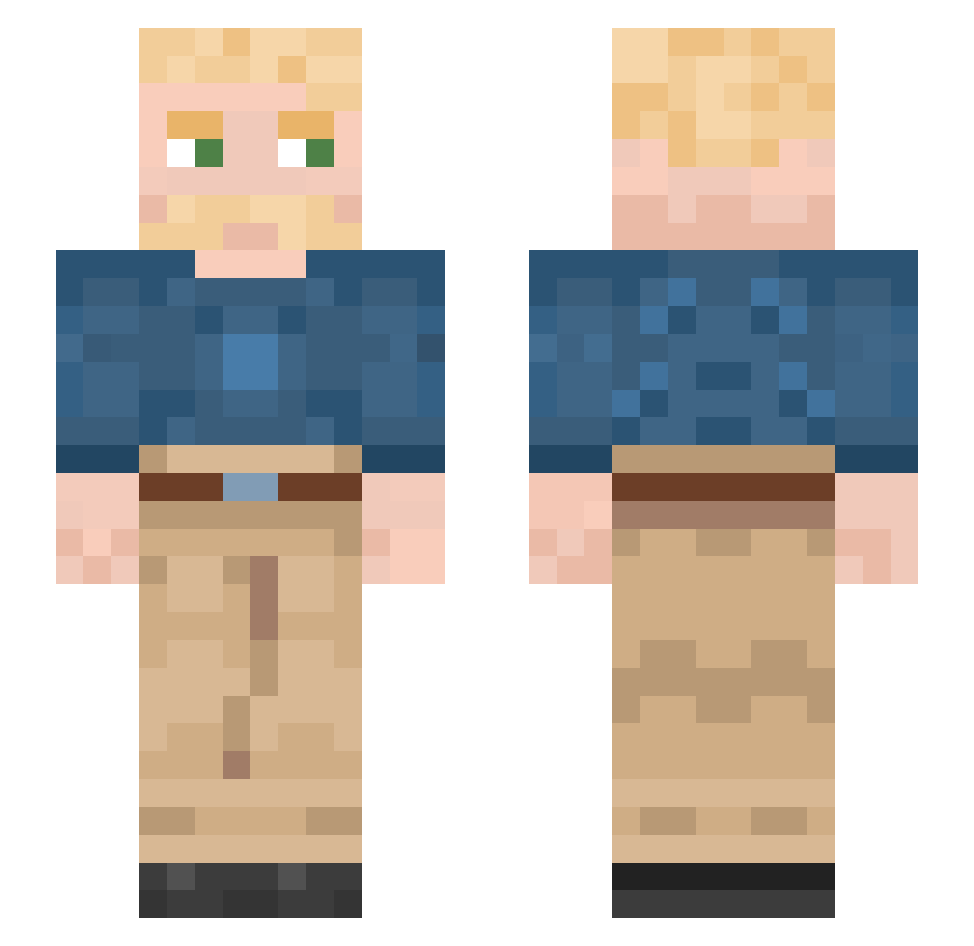 Pascal332 Minecraft skin, front and back view