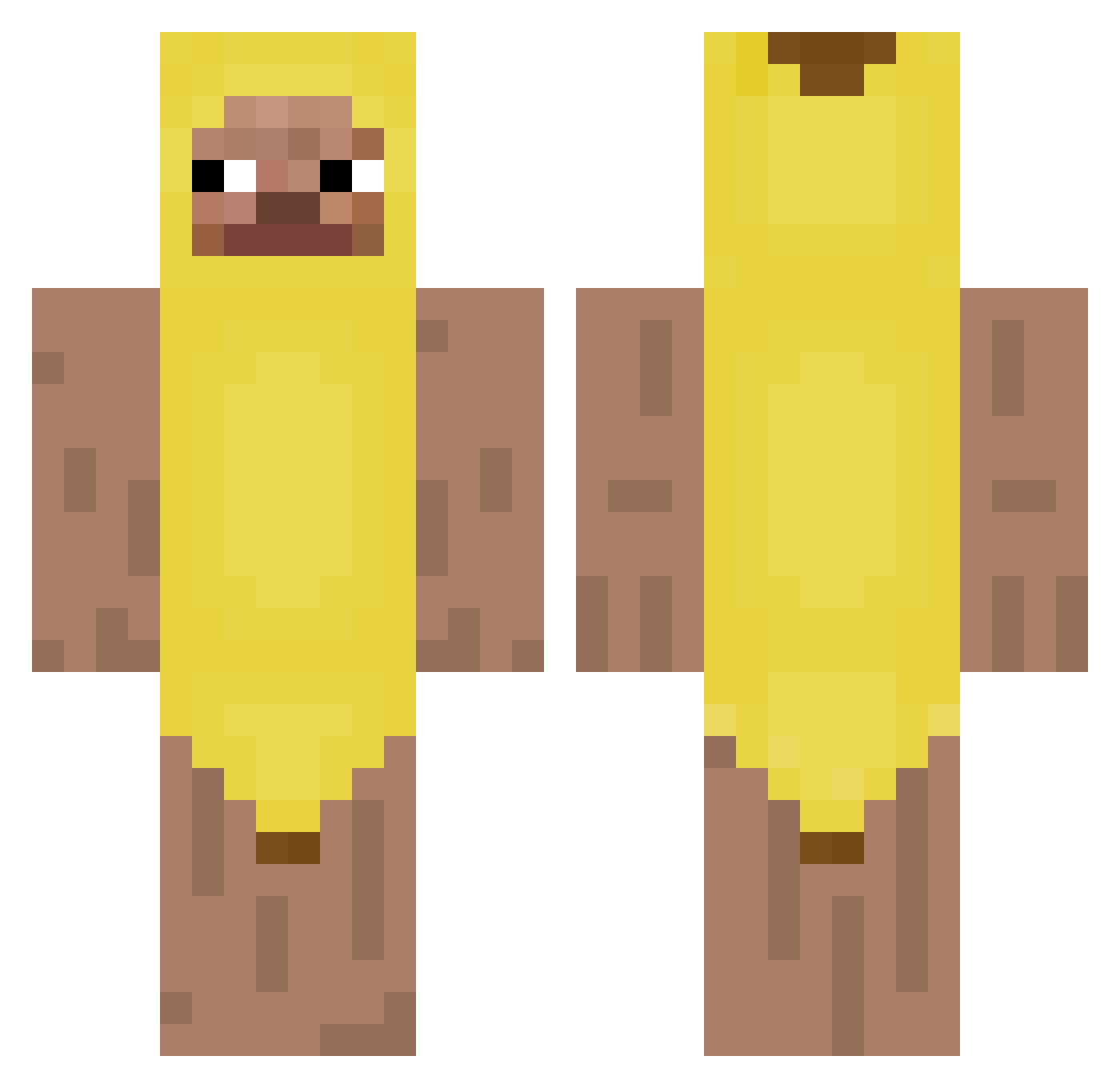 _2TriplePigKing Minecraft skin, front and back view