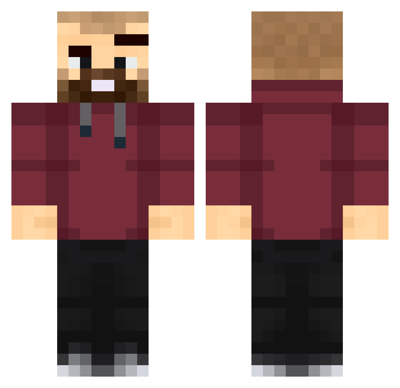 Advez_ Minecraft skin, front and back view