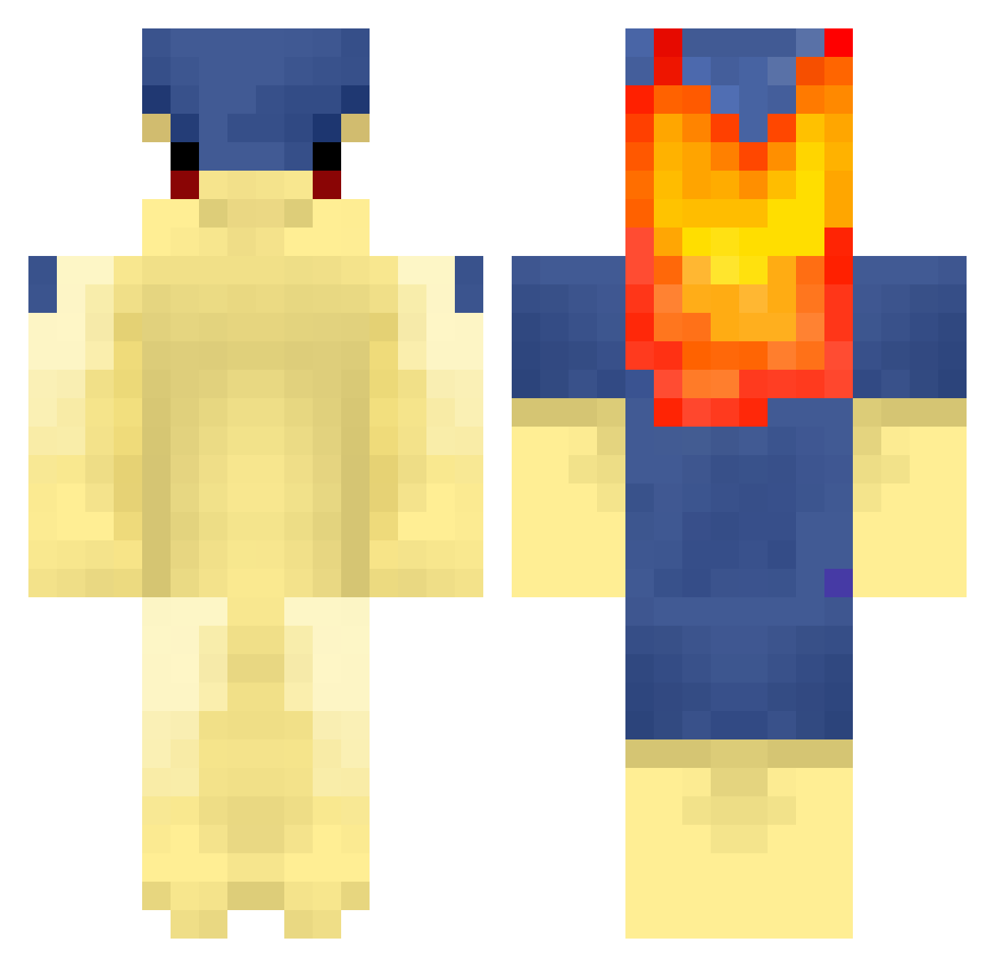 heyysaul Minecraft skin, front and back view