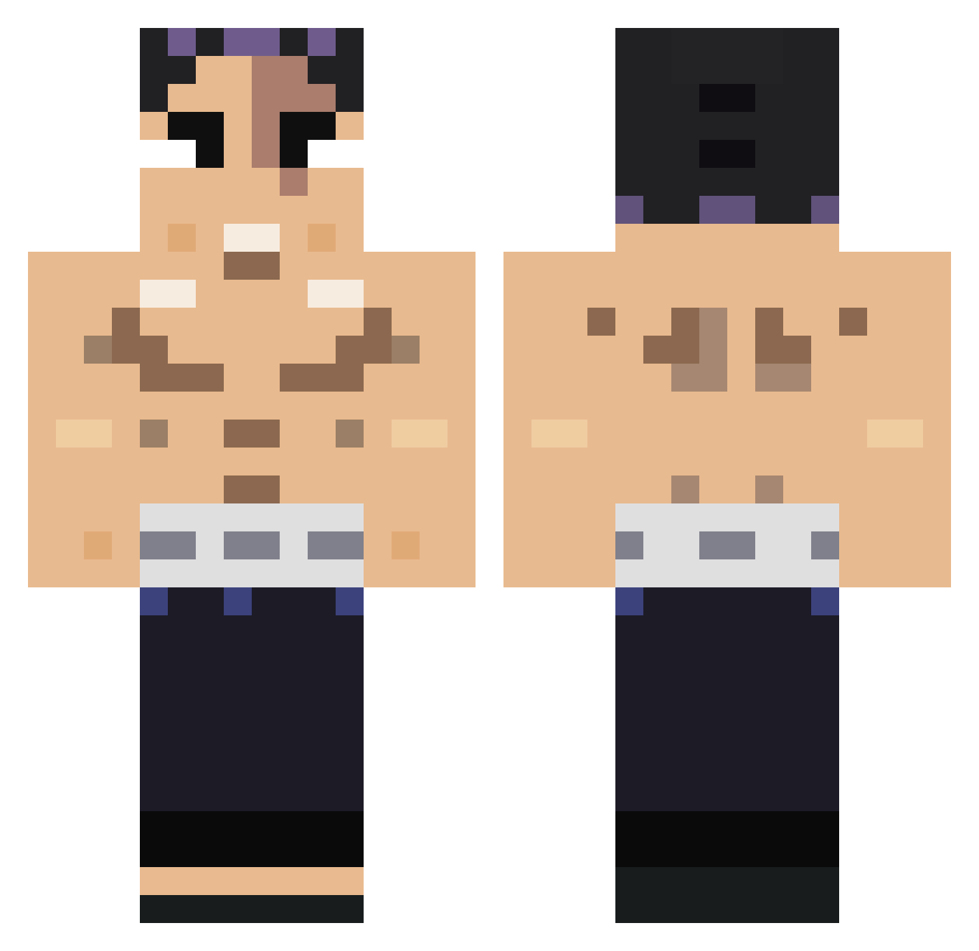 AlexVice Minecraft skin, front and back view