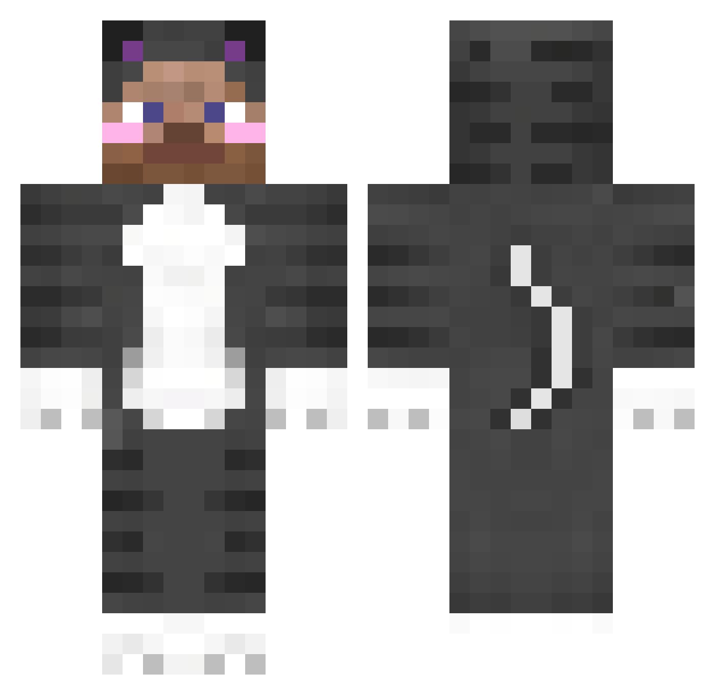 C3S4RX Minecraft skin, front and back view
