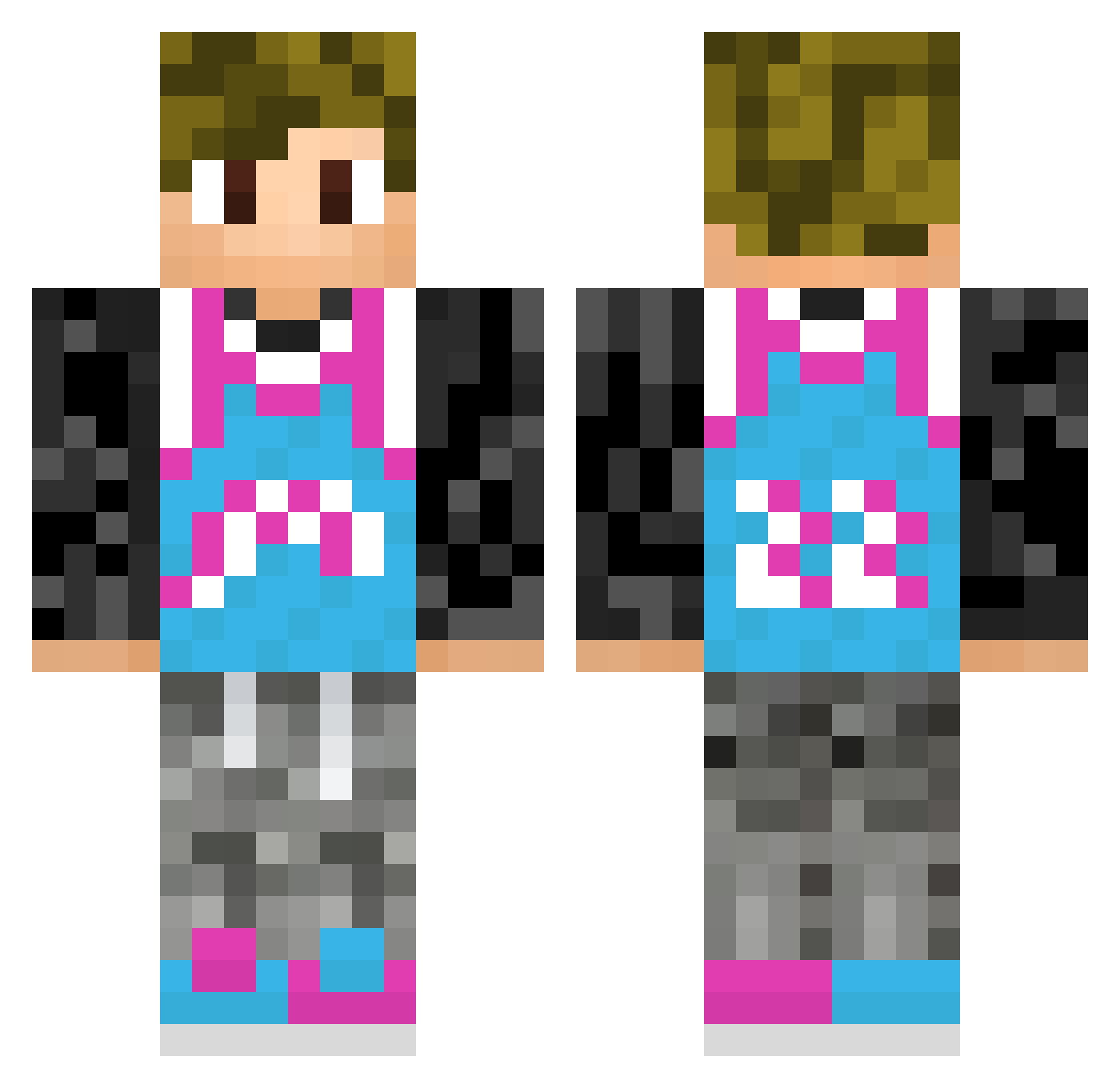 TheSerf Minecraft skin, front and back view