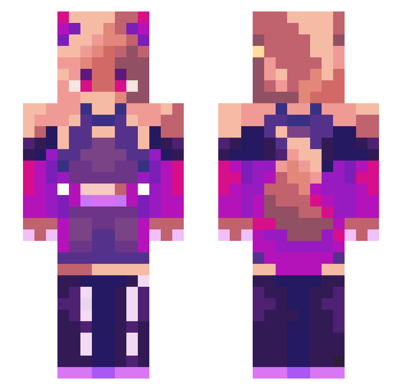 NyawrOwO Minecraft skin, front and back view