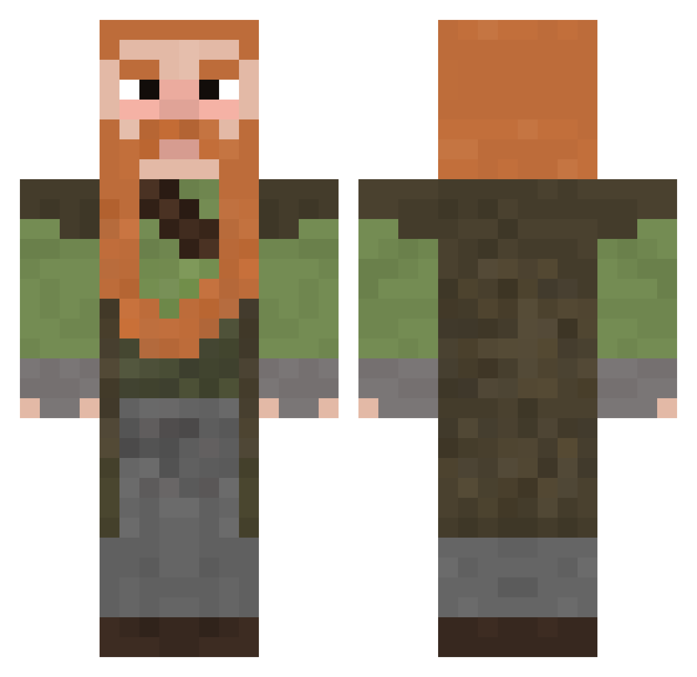 _GibkiRasta_ Minecraft skin, front and back view