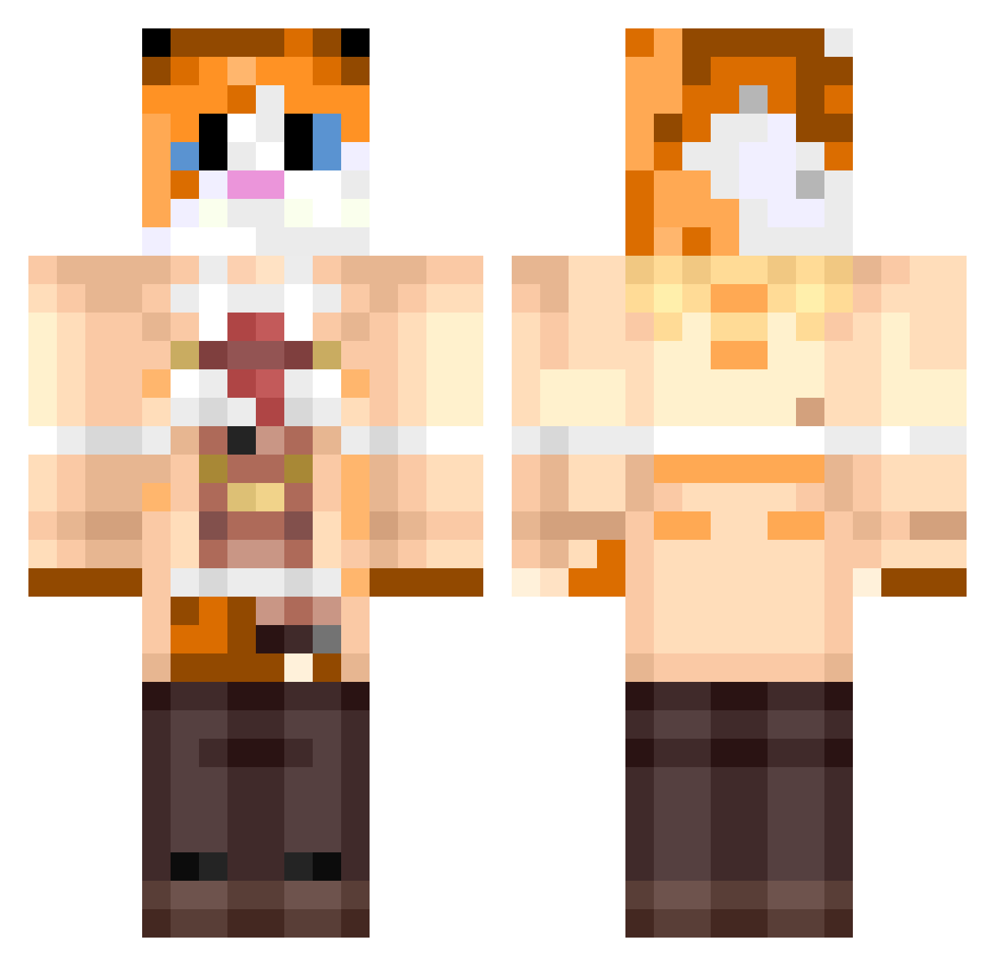 Paysr Minecraft skin, front and back view