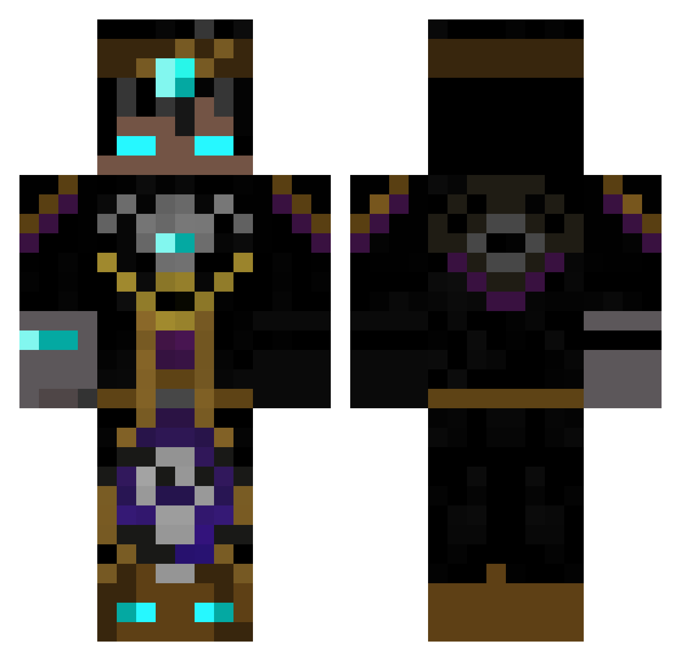 Nic25 Minecraft skin, front and back view