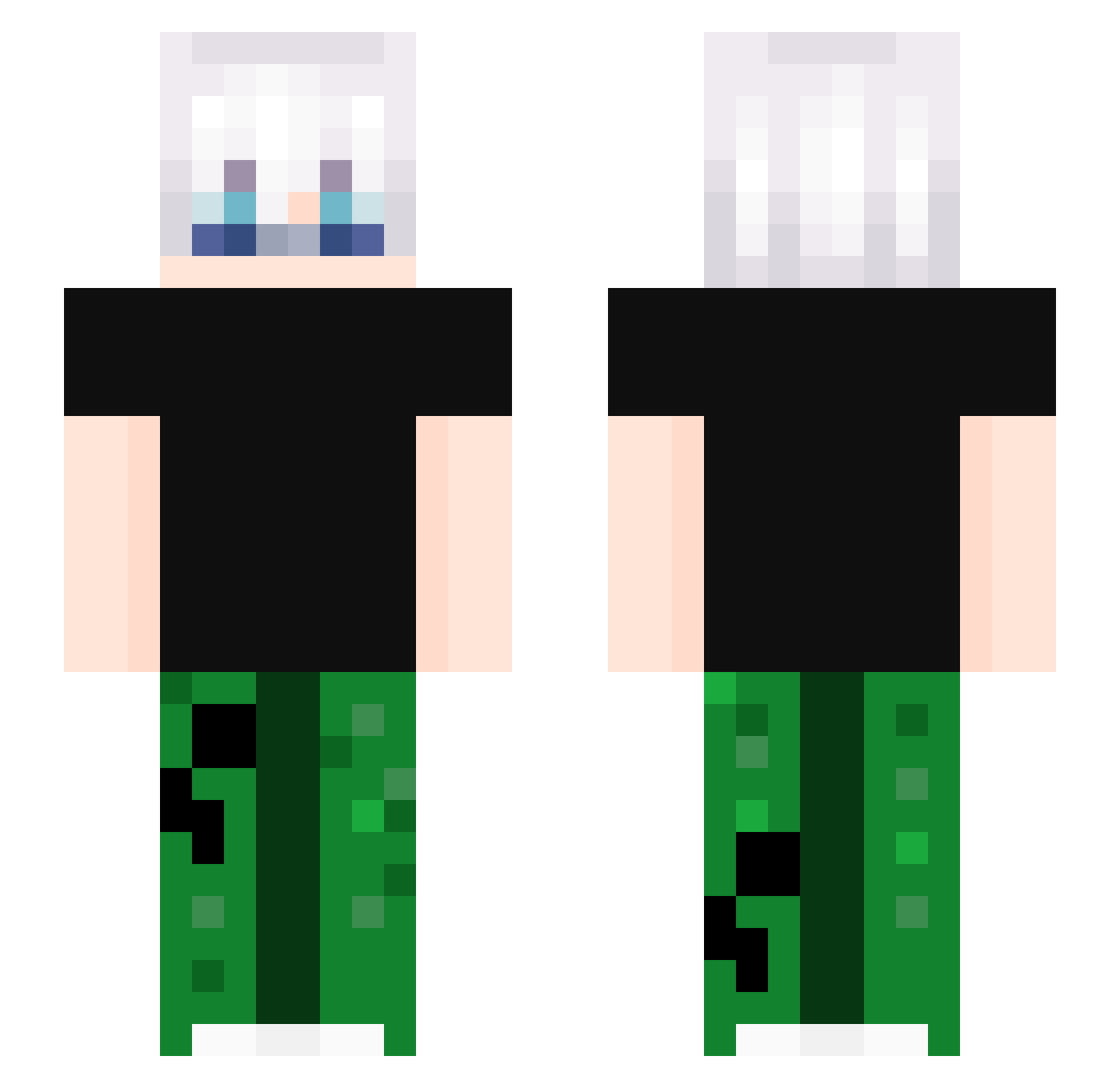 Bloupse Minecraft skin, front and back view