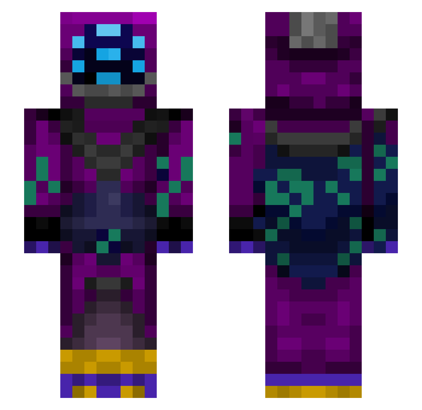 Flaskthis Minecraft skin, front and back view