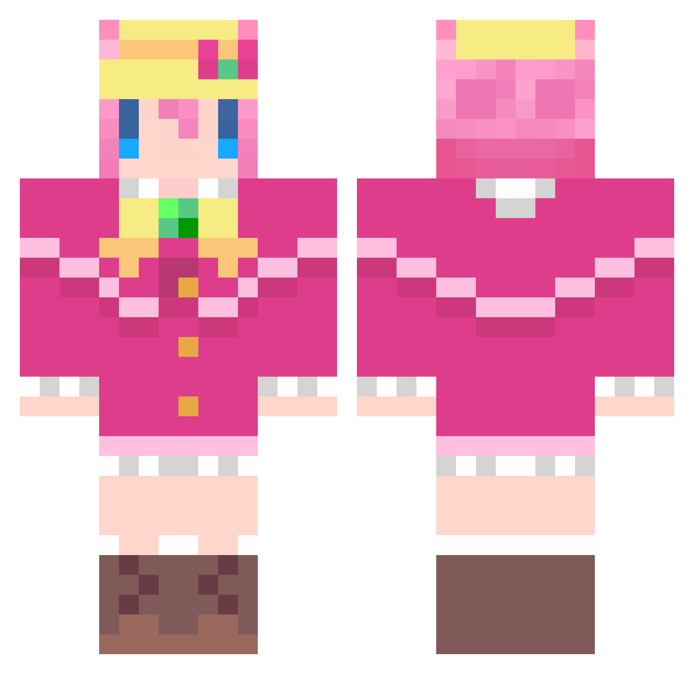 kues Minecraft skin, front and back view