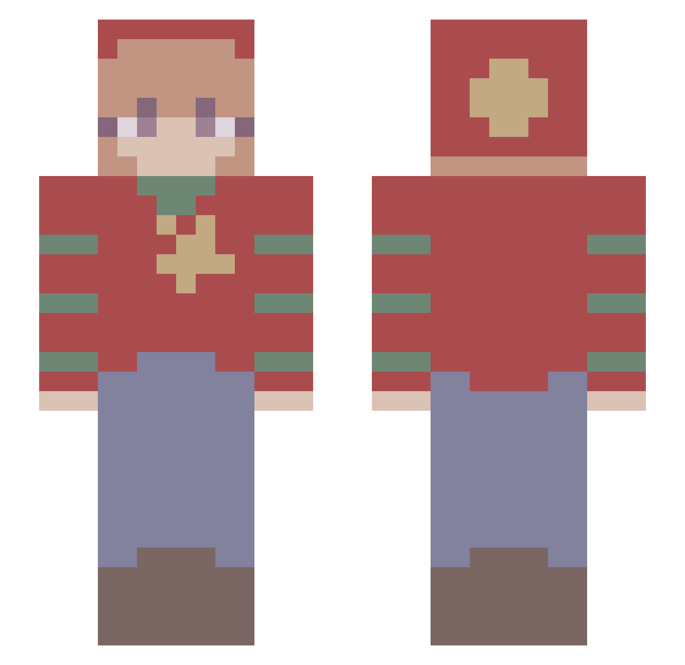 polandguy Minecraft skin, front and back view