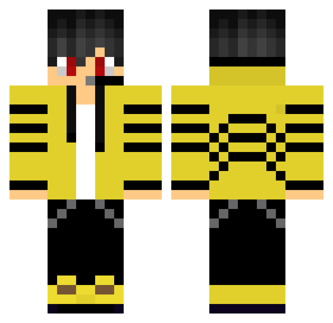 GusInMinecraft Minecraft skin, front and back view