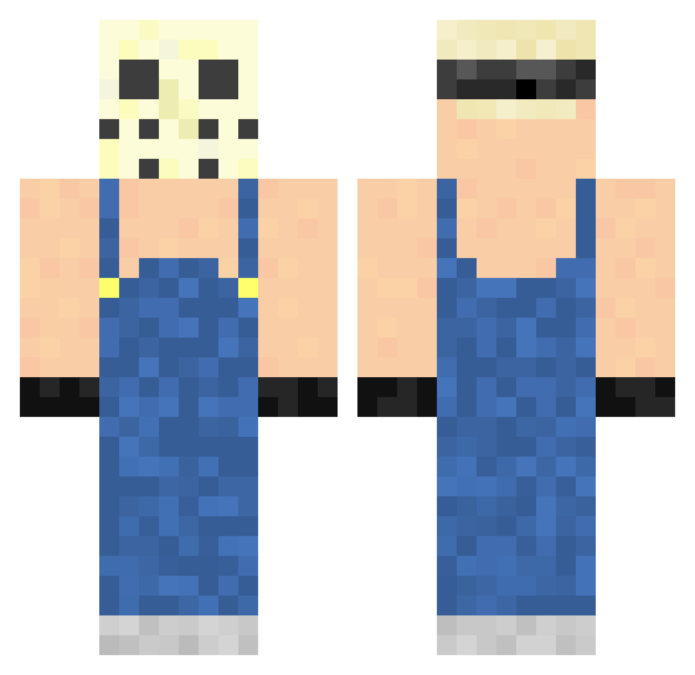 phvp Minecraft skin, front and back view