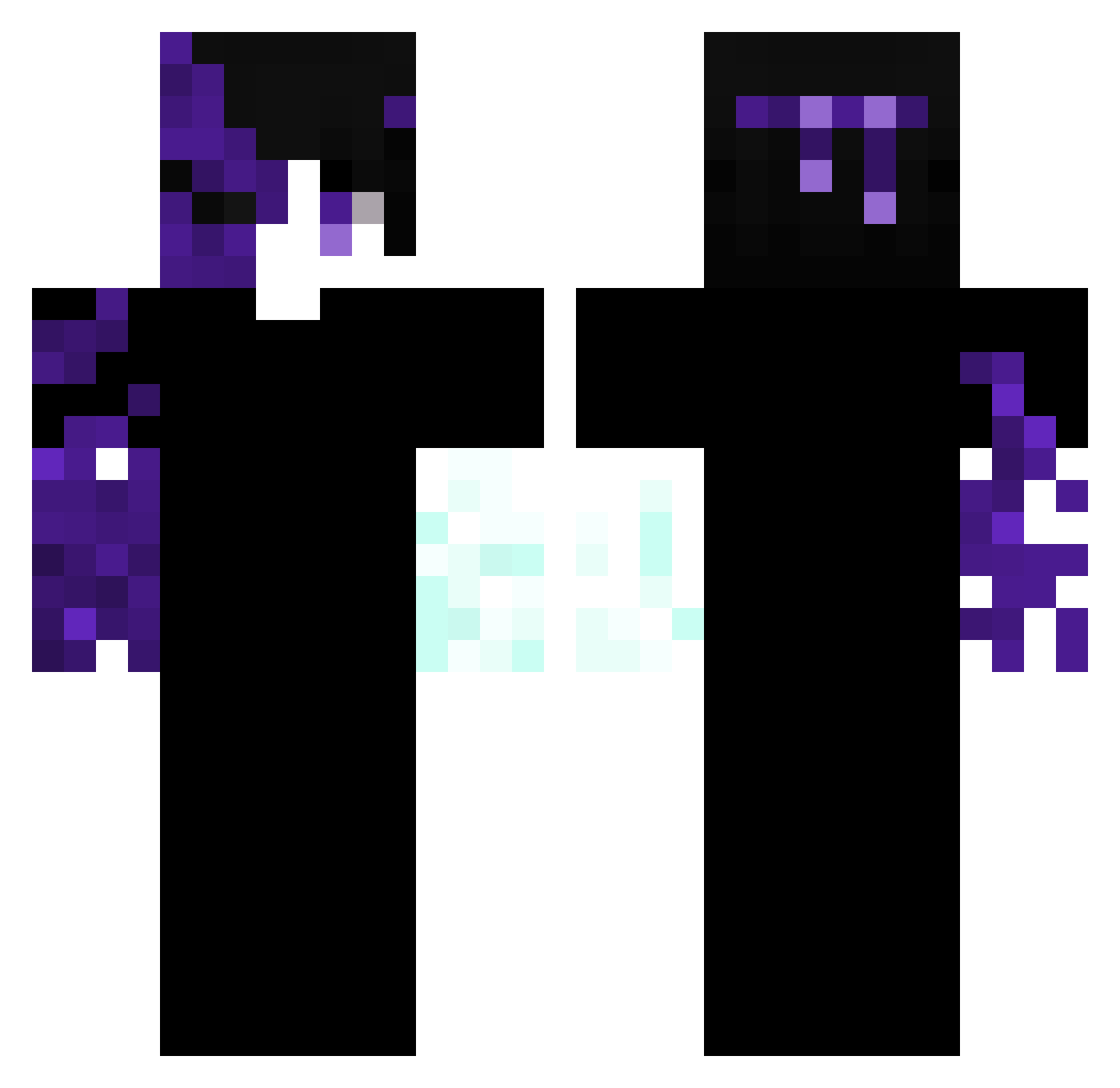 ZR0KS Minecraft skin, front and back view
