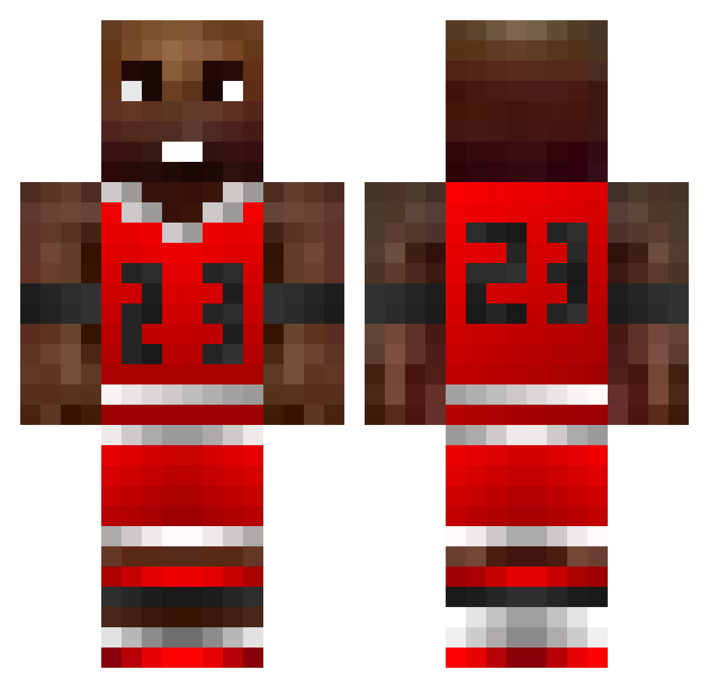 Intesify Minecraft skin, front and back view