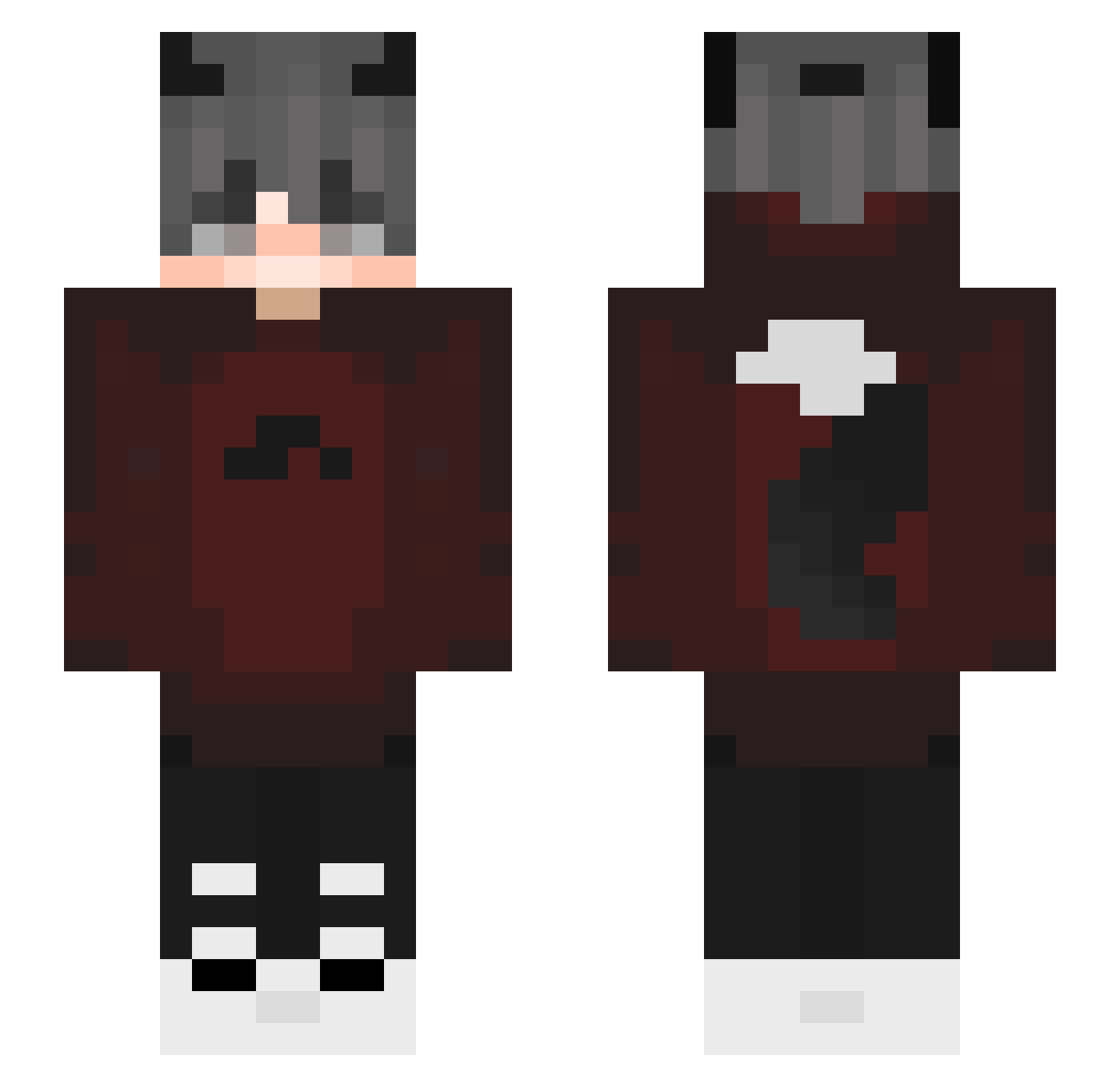 unkist Minecraft skin, front and back view