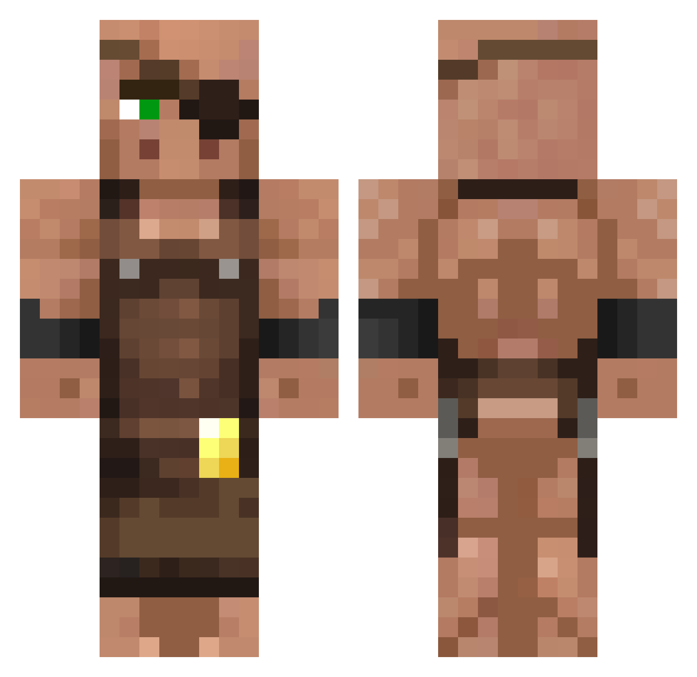 02okja Minecraft skin, front and back view