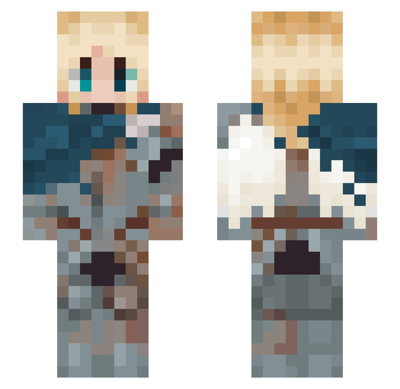 bl4ze101 Minecraft skin, front and back view