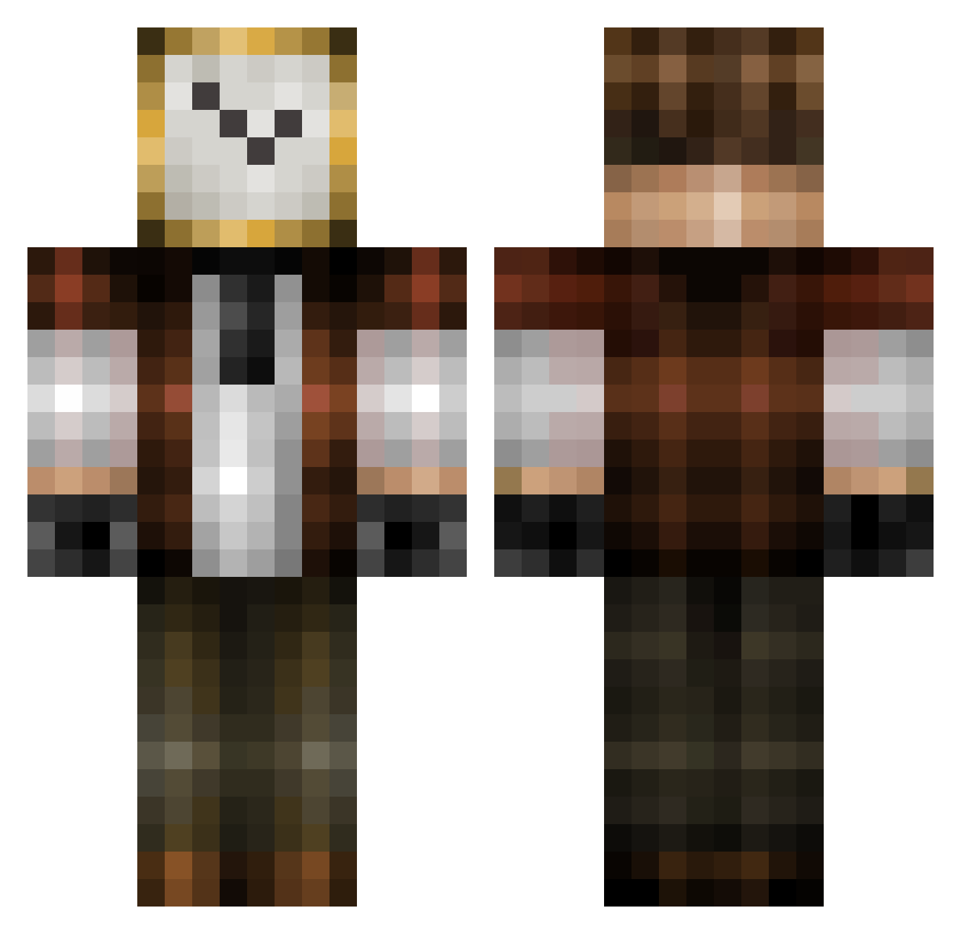 Perine Minecraft skin, front and back view