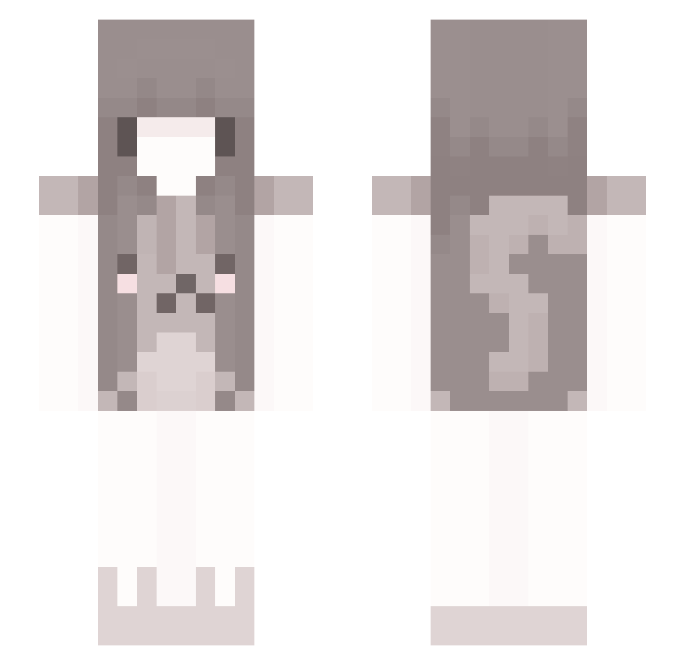 Its_Me_Sophia Minecraft skin, front and back view