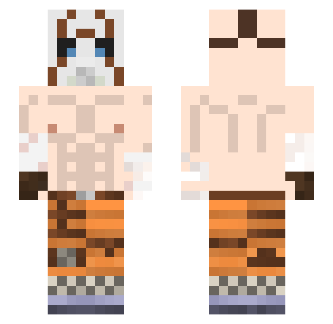 LuckyClaymore Minecraft skin, front and back view