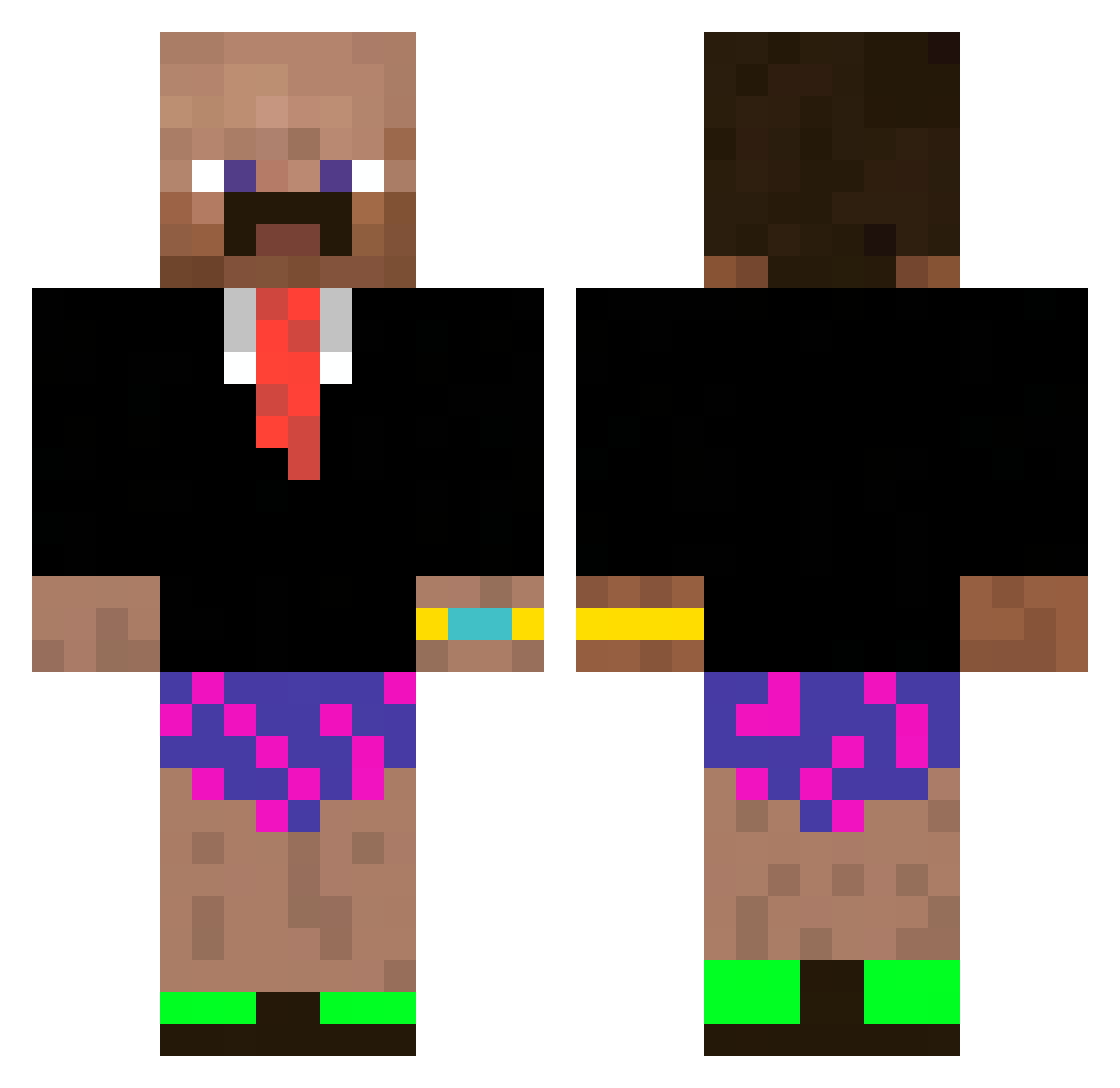 Appelkaneelsaus Minecraft skin, front and back view