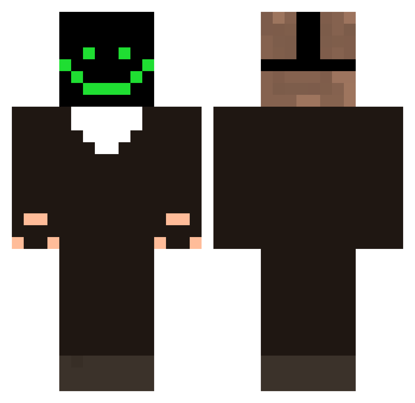 RektBlack Minecraft skin, front and back view