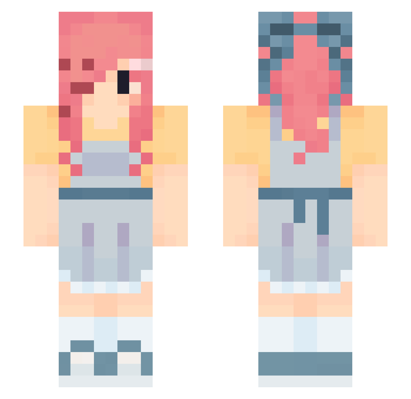 smokeberrry Minecraft skin, front and back view