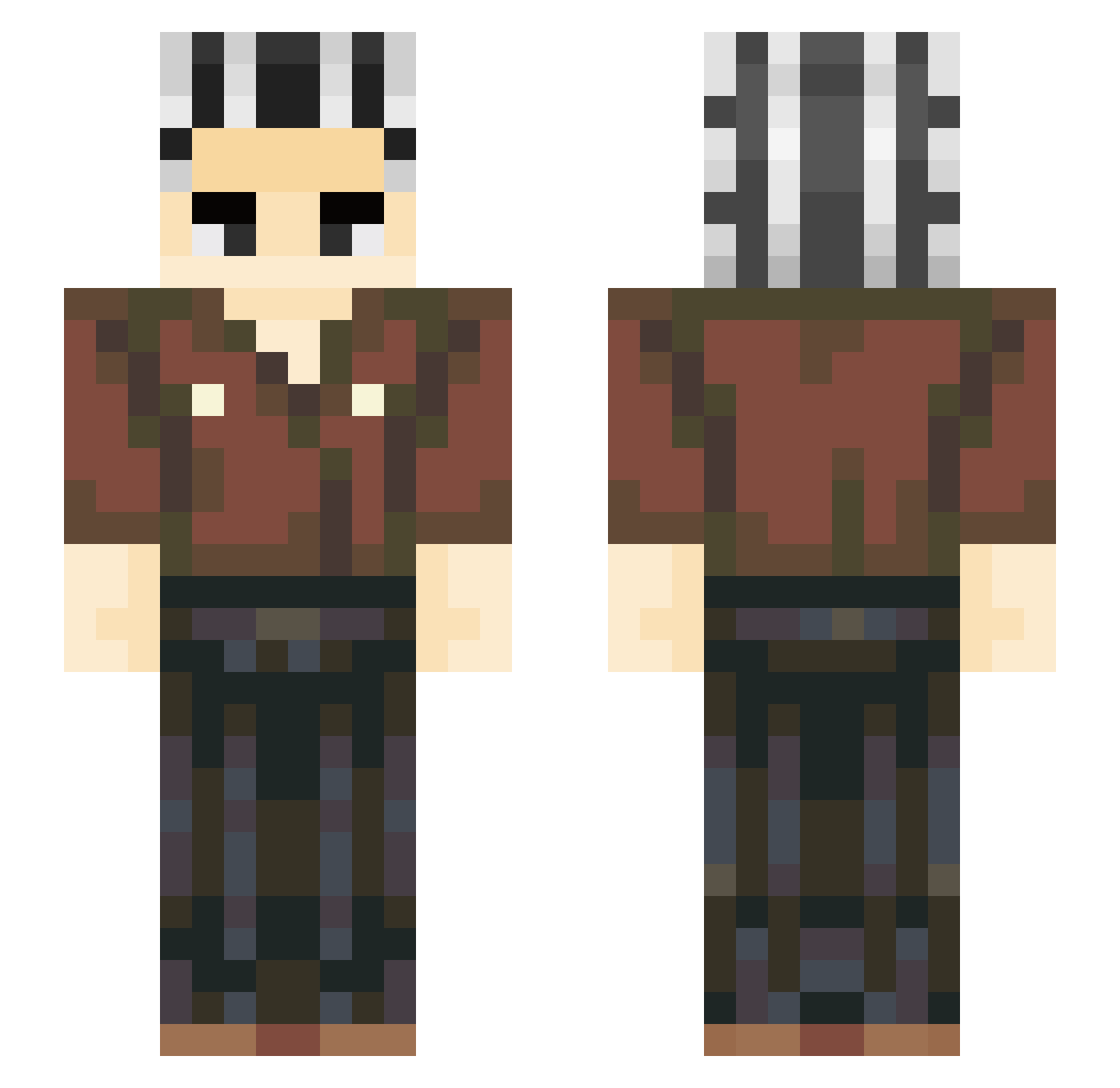 397ori Minecraft skin, front and back view