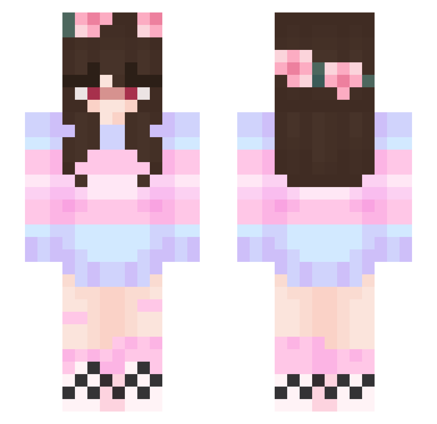 TransShark22 Minecraft skin, front and back view