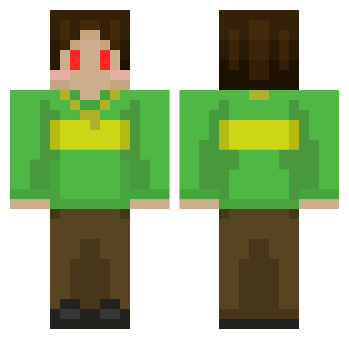 REZDOGG07 Minecraft skin, front and back view